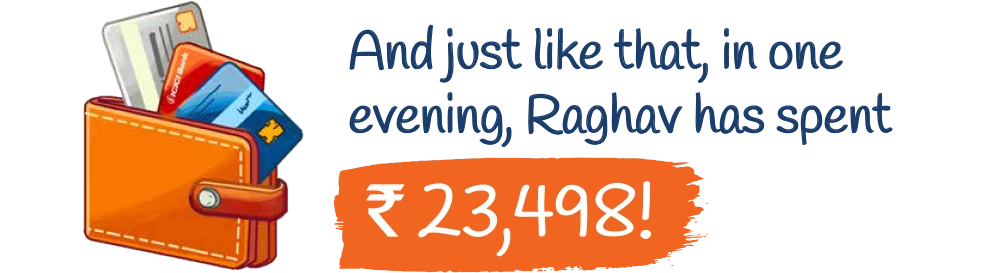 And just like that, in one evening, Raghav has spent ₹23,498!